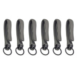 Maxbell 6x6Pcs Japanese Fish Hook Keychain Belt Clip Purse Wallet Holder Key black