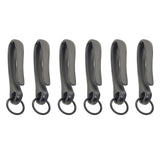 Maxbell 6x6Pcs Japanese Fish Hook Keychain Belt Clip Purse Wallet Holder Key black