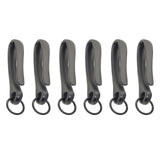 Maxbell 4x6Pcs Japanese Fish Hook Keychain Belt Clip Purse Wallet Holder Key black