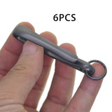 Maxbell 3x6Pcs Japanese Fish Hook Keychain Belt Clip Purse Wallet Holder Key black