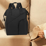 Maxbell Travel Diaper Bag Tote Shoulder Backpack Large Capacity Reinforced Stitching black