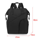 Maxbell Travel Diaper Bag Tote Shoulder Backpack Large Capacity Reinforced Stitching black