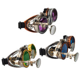 Maxbell 2xFashion Steampunk Glasses Ocular Loupe Photo Prop Colored frame Sunglasses Purple