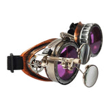 Maxbell 2xFashion Steampunk Glasses Ocular Loupe Photo Prop Colored frame Sunglasses Purple