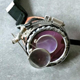 Maxbell 3xFashion Steampunk Glasses Ocular Loupe Photo Prop Colored frame Sunglasses Purple
