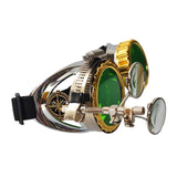 Maxbell 2xFashion Steampunk Glasses Ocular Loupe Photo Prop Colored frame Sunglasses Green