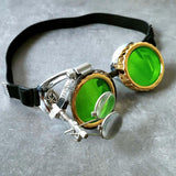 Maxbell 4xFashion Steampunk Glasses Ocular Loupe Photo Prop Colored frame Sunglasses Green