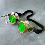 Maxbell 2xFashion Steampunk Glasses Ocular Loupe Photo Prop Colored frame Sunglasses Green