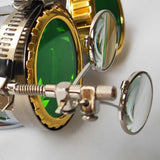 Maxbell 2xFashion Steampunk Glasses Ocular Loupe Photo Prop Colored frame Sunglasses Green