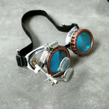 Maxbell 3xFashion Steampunk Glasses Ocular Loupe Photo Prop Colored frame Sunglasses Blue