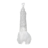 Maxbell 2xWomen's Lace Glove with Feather Gothic for Wedding Costume Accessories White
