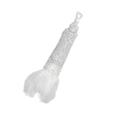 Maxbell 4xWomen's Lace Glove with Feather Gothic for Wedding Costume Accessories White