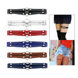 Maxbell 2xElastic Leg Garter Belt Fashion Gifts Ladies Punk for Birthday Party Cosplay Black