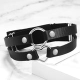 Maxbell 6xElastic Leg Garter Belt Fashion Gifts Ladies Punk for Birthday Party Cosplay Black