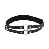 Maxbell 5xElastic Leg Garter Belt Fashion Gifts Ladies Punk for Birthday Party Cosplay Black
