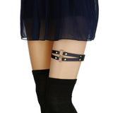 Maxbell 3xElastic Leg Garter Belt Fashion Gifts Ladies Punk for Birthday Party Cosplay Black