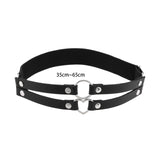 Maxbell 4xElastic Leg Garter Belt Fashion Gifts Ladies Punk for Birthday Party Cosplay Black