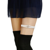 Maxbell 6xElastic Leg Garter Belt Fashion Gifts Ladies Punk for Birthday Party Cosplay White