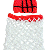 Maxbell 2 Pieces Newborn Basketball Crochet Costume Infant Kids Costumes Photo Props