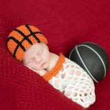 Maxbell 2 Pieces Newborn Basketball Crochet Costume Infant Kids Costumes Photo Props