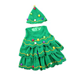 Maxbell Kids Cosplay Set Xmas Tree Decorative Clothes Festive Round Neck Fancy 140cm