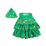 Maxbell Kids Cosplay Set Xmas Tree Decorative Clothes Festive Round Neck Fancy 140cm