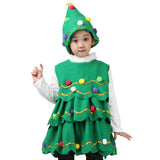 Maxbell Kids Cosplay Set Xmas Tree Decorative Clothes Festive Round Neck Fancy 140cm