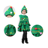 Maxbell Kids Cosplay Set Xmas Tree Decorative Clothes Festive Round Neck Fancy 150cm