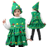 Maxbell Kids Cosplay Set Xmas Tree Decorative Clothes Festive Round Neck Fancy 150cm
