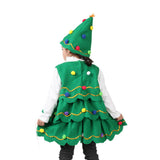 Maxbell Kids Cosplay Set Xmas Tree Decorative Clothes Festive Round Neck Fancy 150cm