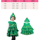 Maxbell Kids Cosplay Set Xmas Tree Decorative Clothes Festive Round Neck Fancy 160cm