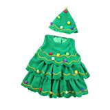 Maxbell Kids Cosplay Set Xmas Tree Decorative Clothes Festive Round Neck Fancy 160cm