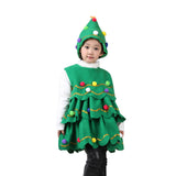 Maxbell Kids Cosplay Set Xmas Tree Decorative Clothes Festive Round Neck Fancy 160cm