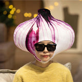 Maxbell 2xOnion Hat Dress Soft Food Headdress Novelty for Birthday Cosplay Party