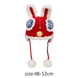 Maxbell Winter Rabbit Hat Hand Woven Handmade Crochet Decor Headgear Warmer Crafts 48 to 52cm