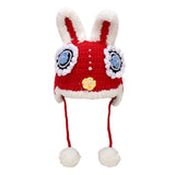 Maxbell Winter Rabbit Hat Hand Woven Handmade Crochet Decor Headgear Warmer Crafts 48 to 52cm