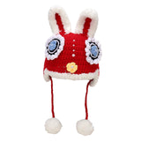Maxbell Winter Rabbit Hat Hand Woven Handmade Crochet Decor Headgear Warmer Crafts 48 to 52cm