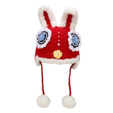 Maxbell Winter Rabbit Hat Hand Woven Handmade Crochet Decor Headgear Warmer Crafts 48 to 52cm
