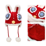 Maxbell Winter Rabbit Hat Hand Woven Handmade Crochet Decor Headgear Warmer Crafts 48 to 52cm