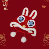 Maxbell Winter Rabbit Hat Hand Woven Handmade Crochet Decor Headgear Warmer Crafts 48 to 52cm