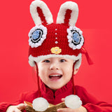 Maxbell Winter Rabbit Hat Hand Woven Handmade Crochet Decor Headgear Warmer Crafts 48 to 52cm