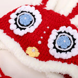 Maxbell Winter Rabbit Hat Hand Woven Handmade Crochet Decor Headgear Warmer Crafts 48 to 52cm