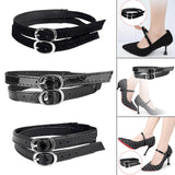 Maxbell 5xShoe Strap Holder with Buckle Shoelace Accessories Anti Loose for Women Lady suede black