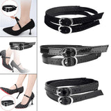 Maxbell 4xShoe Strap Holder with Buckle Shoelace Accessories Anti Loose for Women Lady suede black