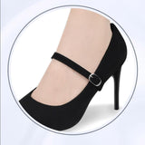 Maxbell 6xShoe Strap Holder with Buckle Shoelace Accessories Anti Loose for Women Lady suede black