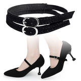 Maxbell 6xShoe Strap Holder with Buckle Shoelace Accessories Anti Loose for Women Lady suede black