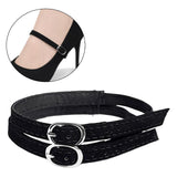 Maxbell 6xShoe Strap Holder with Buckle Shoelace Accessories Anti Loose for Women Lady suede black