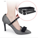 Maxbell 5xShoe Strap Holder with Buckle Shoelace Accessories Anti Loose for Women Lady matt black