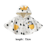 Maxbell Baby Cape Thick Warm Poncho Cape Fleece Lining Cloak Clothes for Toddler Kid Suitable height 73cm