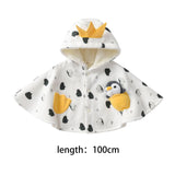 Maxbell Baby Cape Thick Warm Poncho Cape Fleece Lining Cloak Clothes for Toddler Kid Suitable height100cm